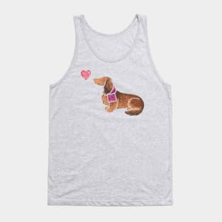 Longhaired Dachshund watercolour Tank Top